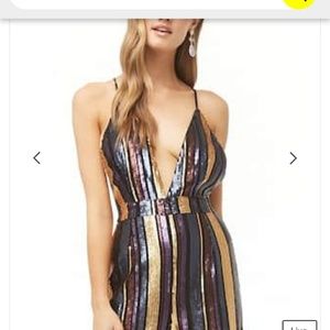 Forever 21 Other - Plunging Sequin Jumpsuit Forever 21 Other - Plunging Sequin Jumpsuit